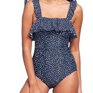 NWT Kona Sol Navy Polka Dot One Piece Swimsuit